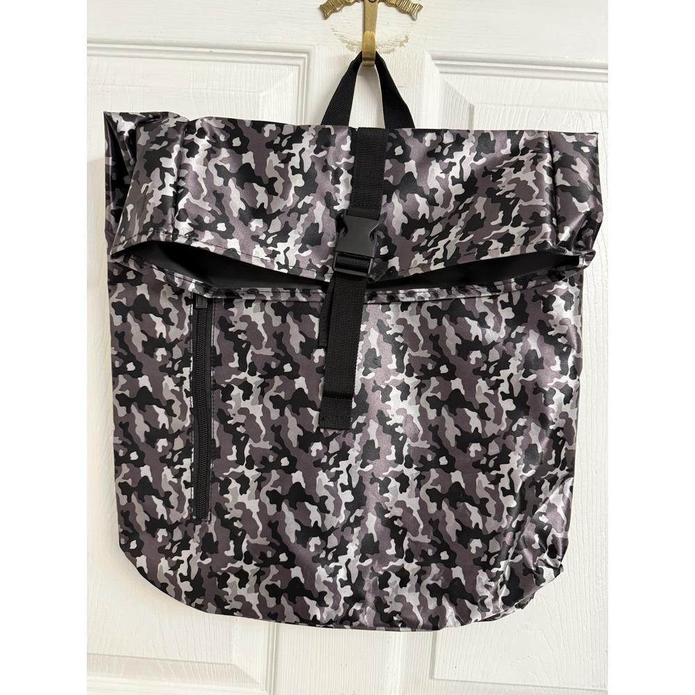 PACO RABANNE Phantom Camo Backpack Travel Bag Tote Duffel Black & Gray